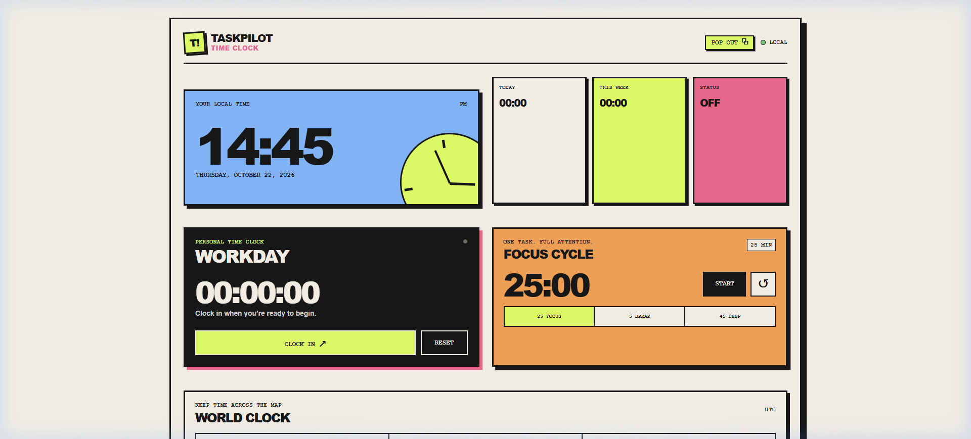 Interactive clock